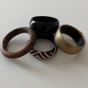 Set of Four Stylish Bangle Bracelets